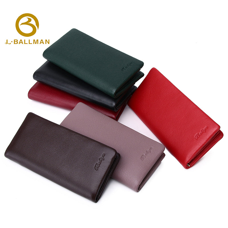 Leather Long Wallet with Zipper Pocket Multi Card Slots ID Window OEM ODM Custom Wholesale Manufacturer 1659#