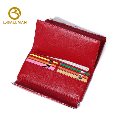 Genuine Leather Long Fold-over Wallet, Curved Edge Decorative Zipper Trim Multi Card Slots For Daily Use 23-0010X | Custom Logo ODM OEM Wholesale