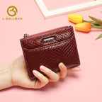 Patent Snake Embossed Leather Women'S Small Bifold Wallet With Multi Card Slots And Zipper Pocket For Daily Use, Wholesale Custom, 3932#