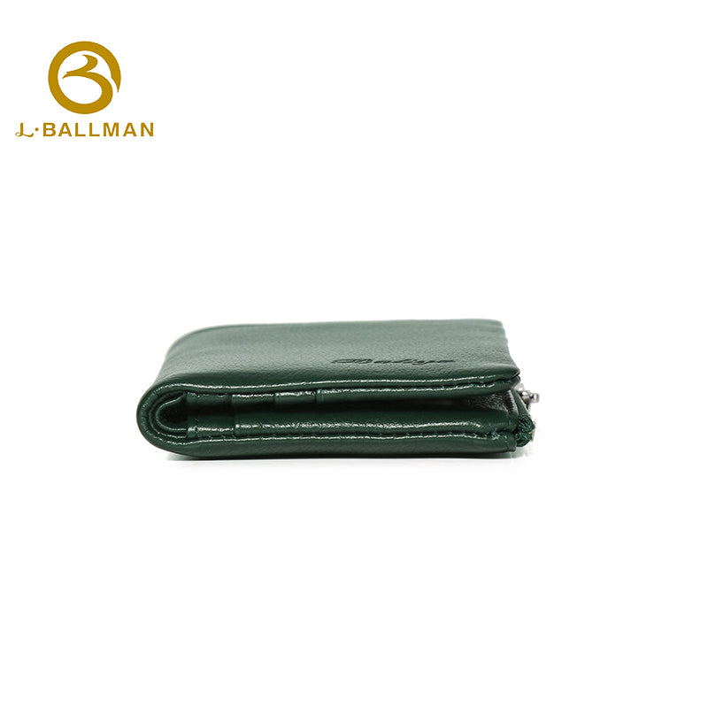Short Leather Wallet with Zipper Coin Pocket Snap Button Multi Card Slots ID Window OEM ODM Custom Wholesale Manufacturer 1689#