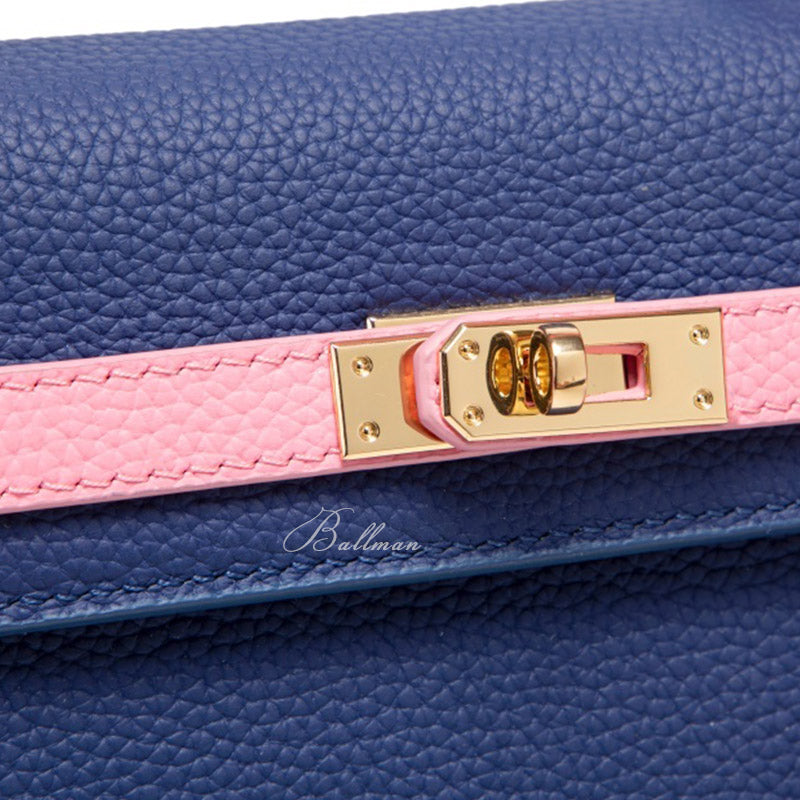 Wholesale Custom Leather Kelly Style Handbag Two Tone Color Design Turn?Lock Hardware Detachable Shoulder Strap BK002