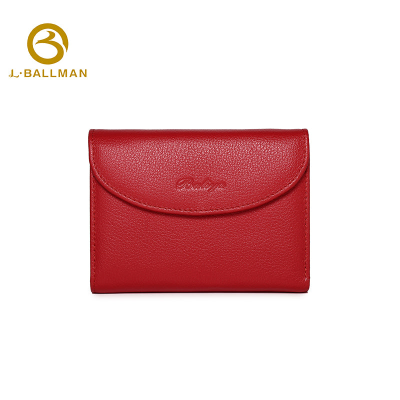 Short leather wallet with snap button flap, multi card slots, bill compartment and ID window, OEM ODM custom wholesale 1687#