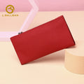 Long leather wallet with zipper coin pocket, multi card slots and bill compartment, OEM ODM custom wholesale 1699