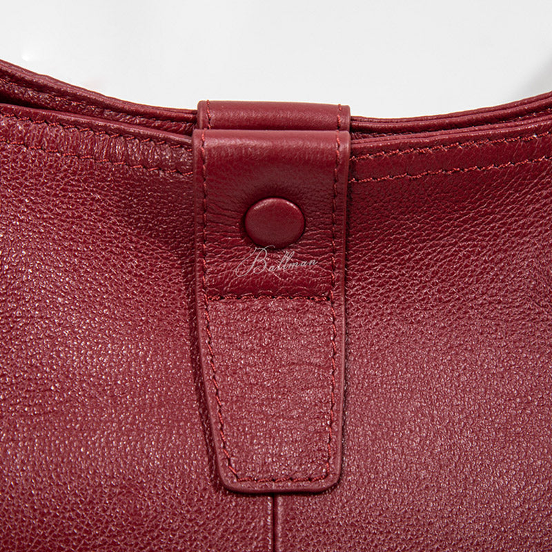 Wholesale Custom Full‑Grain Leather Hobo Bag Snap Button Flap Sophisticated Daily Crossbody Shoulder Bag H98055