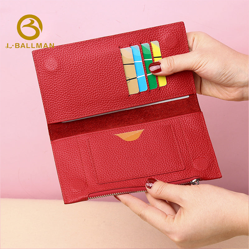 Long Leather Wallet with Zipper Coin Pocket Multi Card Slots Bill Compartment OEM ODM Custom Wholesale Manufacturer 1699