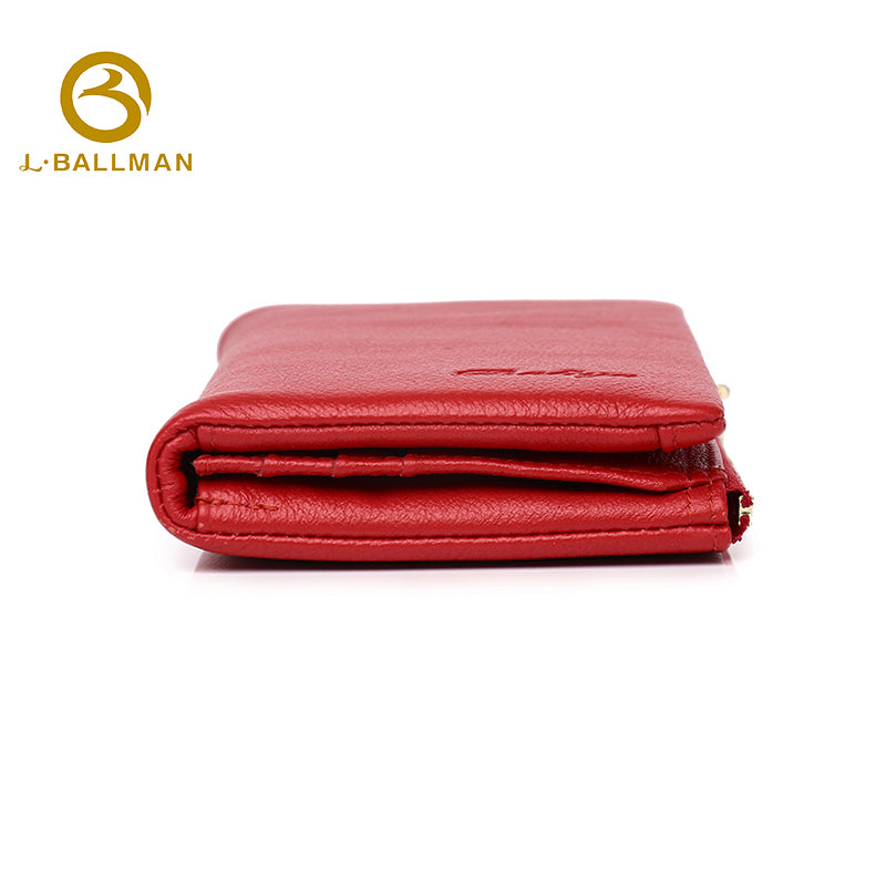 Genuine Leather Women'S Compact Trifold Wallet With Multiple Card Slots For Everyday Carry, Wholesale Custom, 3941#