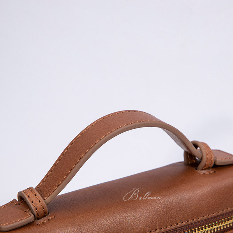 Wholesale Custom Leather Box Mini Crossbody Bag Double Zipper Small Handbag H98040