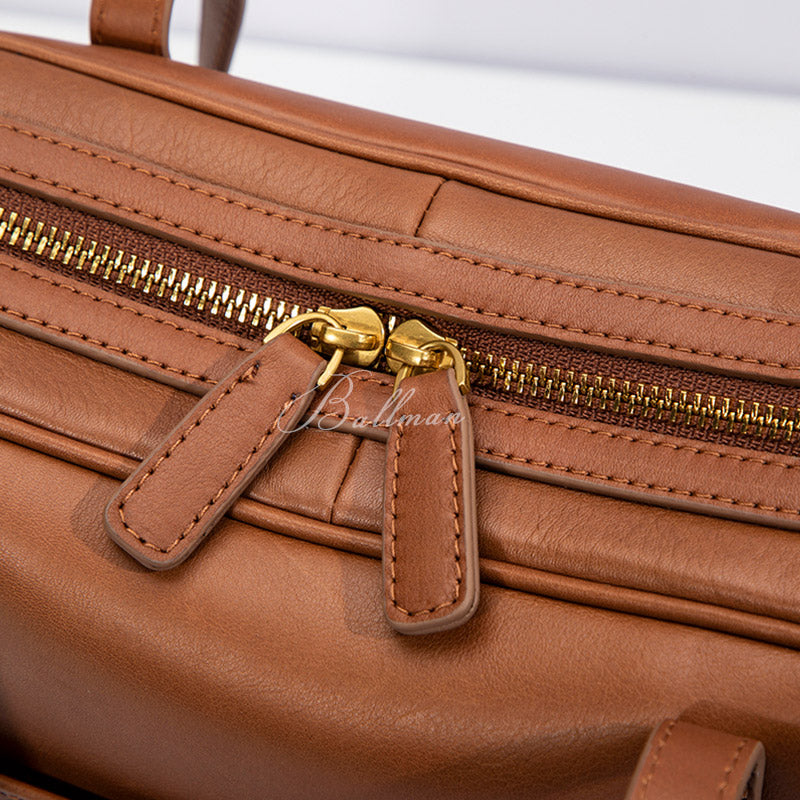 Wholesale Custom Leather Boston Shoulder Bag Large Capacity Zipper Handbag H98042