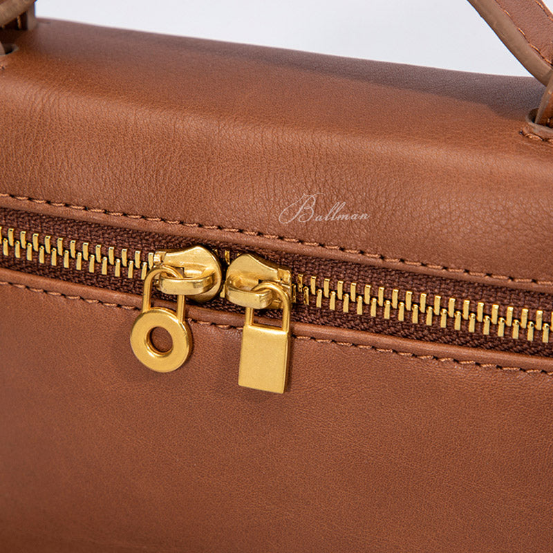 Wholesale Custom Leather Box Mini Crossbody Bag Double Zipper Small Handbag H98040