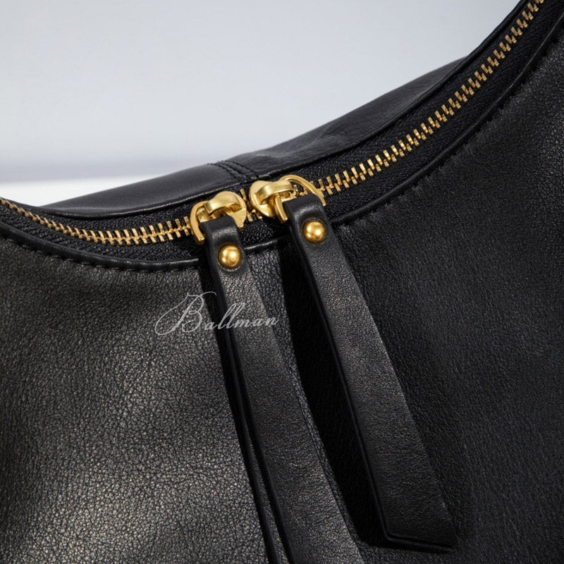 Wholesale Custom Leather Hobo Bag, Gold Hardware, Large Capacity Shoulder Bag, H98078