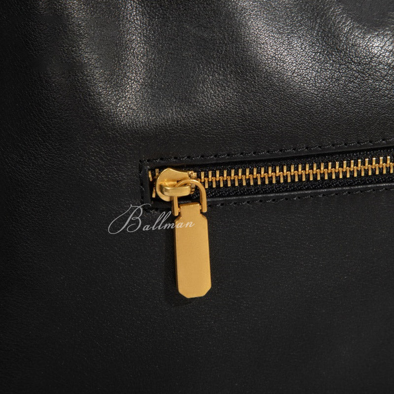 Wholesale Custom Leather Hobo Bag, Gold Hardware, Large Capacity Shoulder Bag, H98078