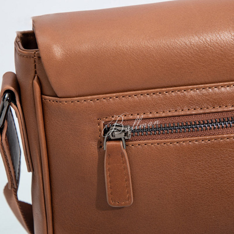 Wholesale Customizable Leather Flap Messenger Bag Adjustable Shoulder Strap Business Crossbody Bag H98033