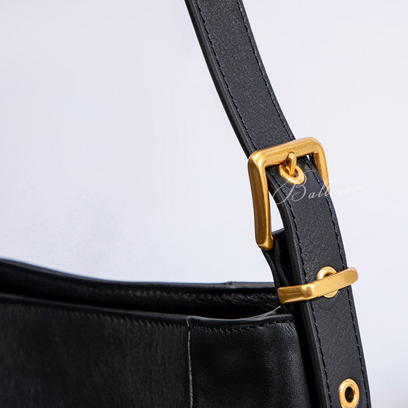 Wholesale Custom Italian Imported Full‑Grain Leather Hobo Tote Bag Detachable Small Pouch Multi‑Pocket Large Capacity Work Shoulder Bag H98048
