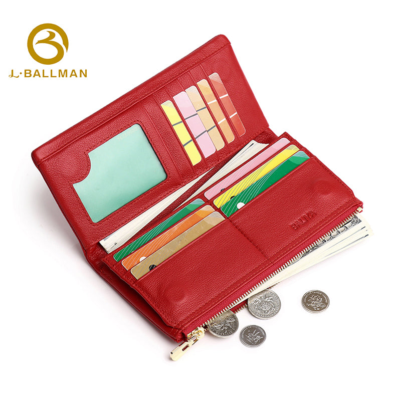 Genuine Leather Women'S Compact Trifold Wallet With Multiple Card Slots For Everyday Carry, Wholesale Custom, 3941#