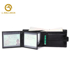 Men Short Genuine Leather Wallet Bifold Id Window Multi Card Slots Coin Pocket Snap Closure 209# Wholesale Custom