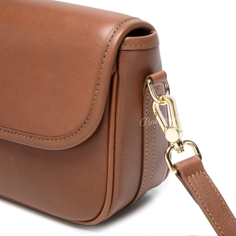 Genuine Leather Flap Crossbody Bag, Detachable Adjustable Strap For Daily Commute & Casual Outing 8108-24# | Custom Logo ODM OEM Wholesale