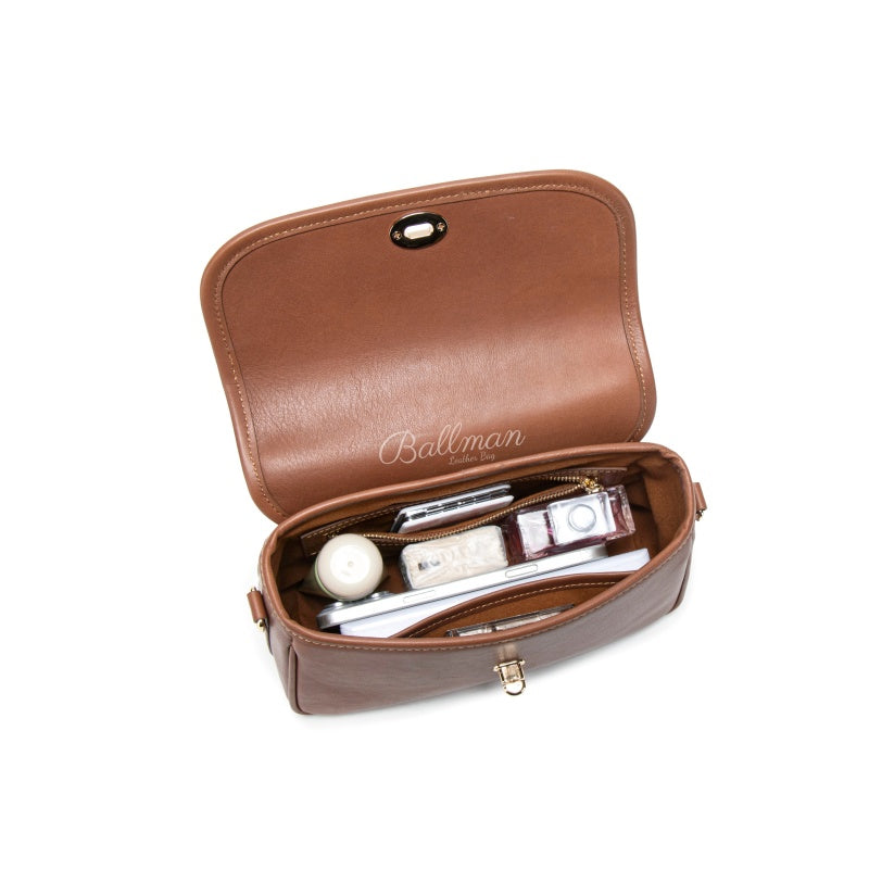 Genuine Leather Flap Crossbody Bag, Detachable Adjustable Strap For Daily Commute & Casual Outing 8108-24# | Custom Logo ODM OEM Wholesale