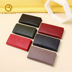 Women Long Genuine Leather Wallet Double Zipper Large Capacity Multi Compartments 1634 Wholesale Custom