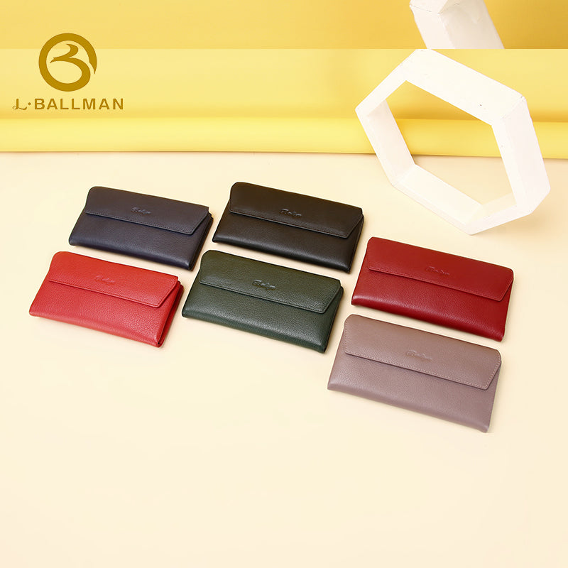 Leather Long Wallet with Zipper Closure Flap Multi Card Slots ID Window Bill Compartment OEM ODM Custom Wholesale Manufacturer 3929-2#