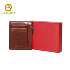 Vegetable Tanned Leather Card Holder with Zipper Coin Pocket Multi Card Slots OEM ODM Custom Wholesale Manufacturer 1664#