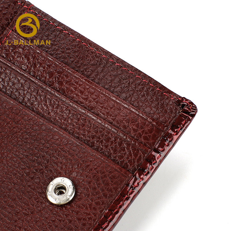 Wholesale Custom leather women short wallet patent leather crocodile pattern multi card slots purse 115#