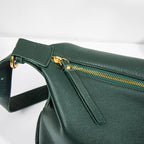 Wholesale Custom Full‑Grain Leather Hobo Bag Smooth Soft Texture Zipper Closure Adjustable Shoulder Strap Minimalist Casual Handbag H98056