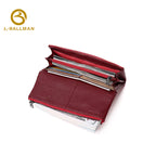 Women Long Patent Leather Wallet Crocodile Embossed Fold Over Front Zip Pocket Multi Card Slots 504 Wholesale Custom