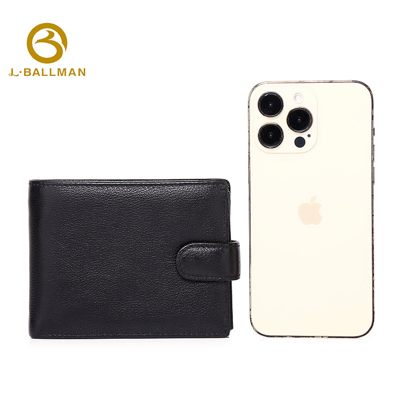 Men Short Genuine Leather Wallet Bifold Id Window Multi Card Slots Coin Pocket Snap Closure 209# Wholesale Custom