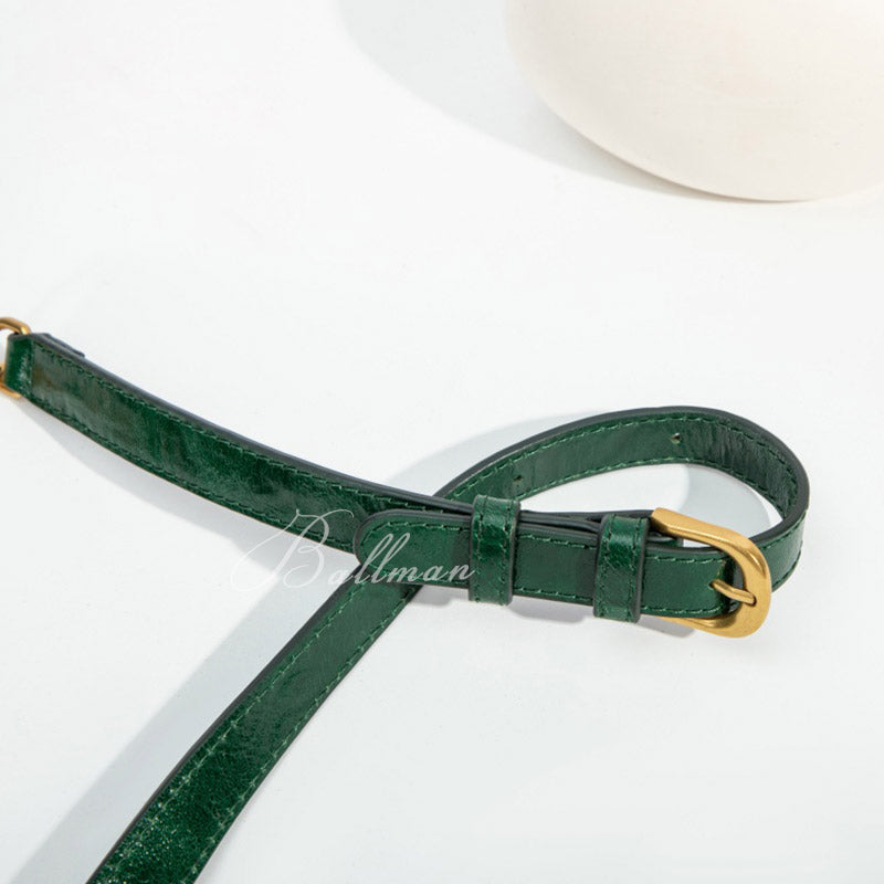 Wholesale Custom Leather Cylinder Shoulder Bag Crinkled Texture Gold Chain Crossbody Bag H98039
