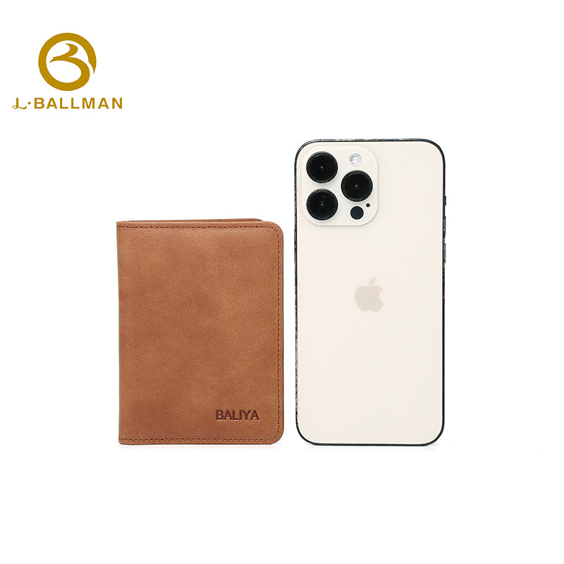 Vintage Crazy Horse Leather Card Holder, Multi Card Slots With Id Window, For Daily Business Use, Custom Wholesale G038