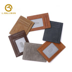 Crazy Horse Leather Slim Card Holder With Clear Id Window And Multi Card Slots For Daily Carry, Wholesale Custom, G026A