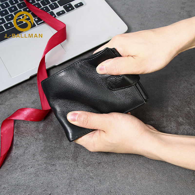 Men Short Genuine Leather Wallet Bifold Id Window Multi Card Slots Coin Pocket Snap Closure 209# Wholesale Custom