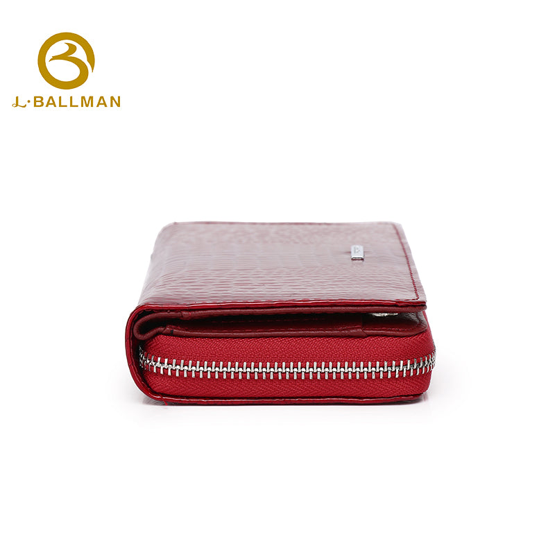 Patent Crocodile Embossed Leather Women'S Long Zipper Wallet With Wrist Strap And Multi Card Slots For Daily Use, Wholesale Custom, 6012#