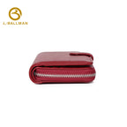 Genuine Leather Women'S Zip Around Wrist Bag With Snap Button Flap, Multi Card Slots And Phone Pocket For Daily Outing, Wholesale Custom, 6343-1