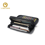Genuine Leather Men'S Double Zip Around Clutch Bag With Full Page Multi Card Slots And Large Capacity For Business Daily Use, Wholesale Custom, 6309-2#