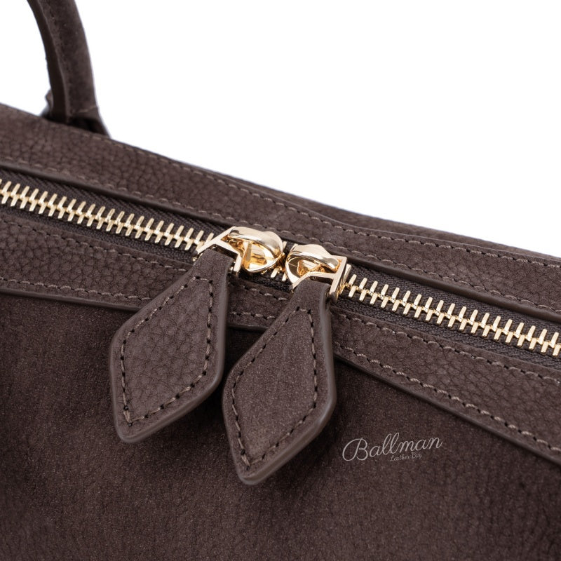 Wholesale Custom Leather Baguette Bag Long Top Handle Zipper Closure Retro Style XK001