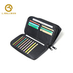 Genuine Leather Men'S Double Zip Around Clutch Bag With Full Page Multi Card Slots And Large Capacity For Business Daily Use, Wholesale Custom, 6309-2#