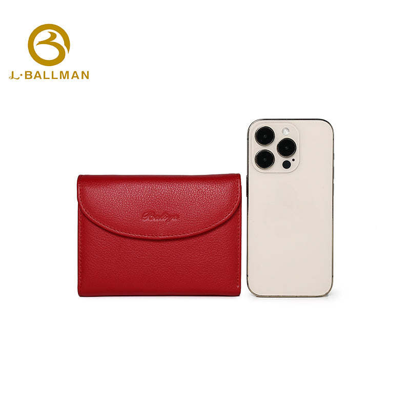 Short Leather Wallet with Snap Button Flap Multi Card Slots Bill Compartment ID Window OEM ODM Custom Wholesale Manufacturer 1687#