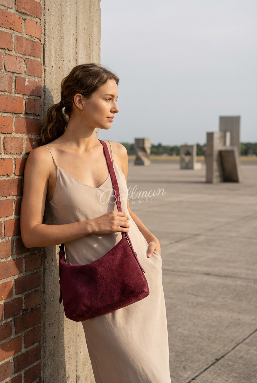 Vintage Suede Hobo Bag 8108‑10# | OEM & Private Brand Customizable