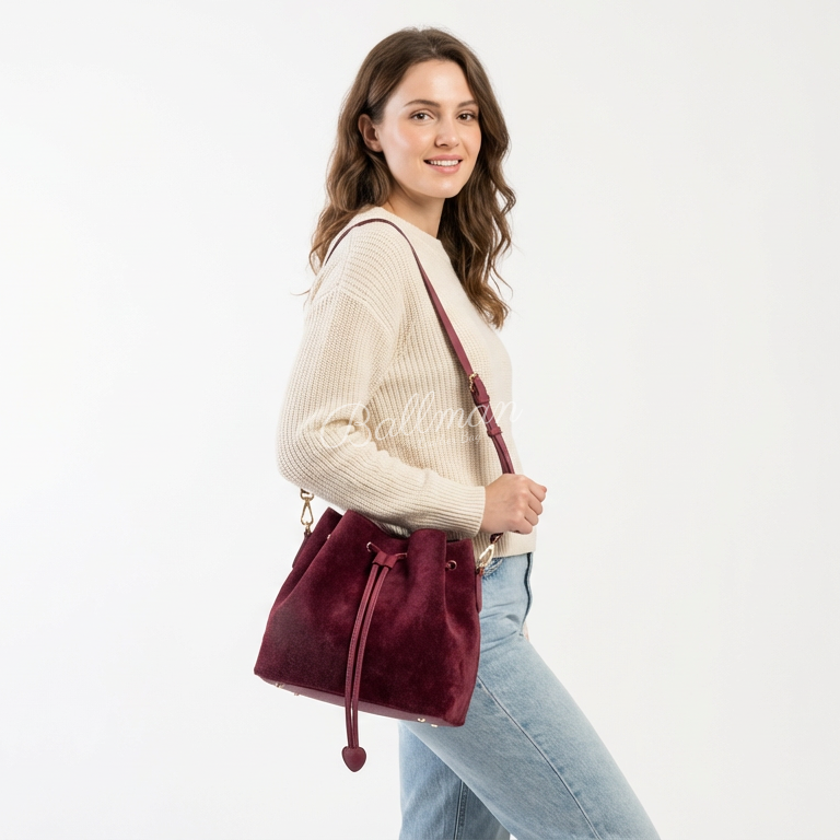 Vintage Suede Bucket Crossbody Bag 8108-11# | Factory OEM & Private Brand Customization