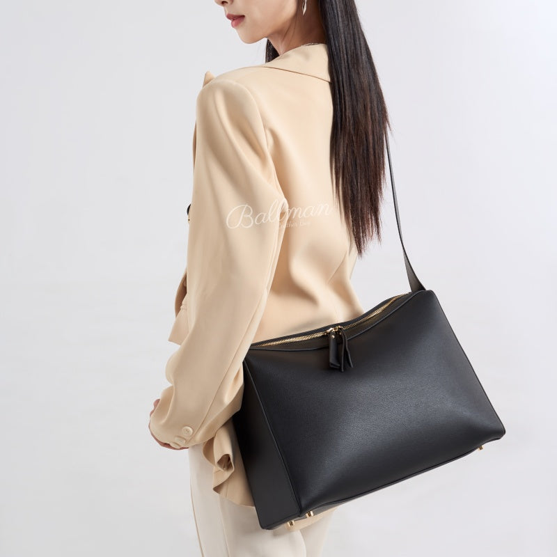 Wholesale Customizable Large Leather Hobo Shoulder Bag Gold Zipper Tassel Detail Adjustable Wide Strap Big Capacity Work Daily Tote H98089