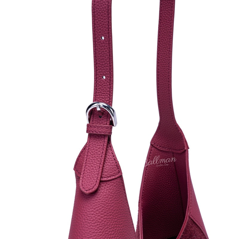 Genuine Leather Hobo Shoulder Bag, Adjustable Strap Magnetic Snap Closure For Office Work Daily Errands 8108?31#| Custom Logo ODM OEM Wholesale