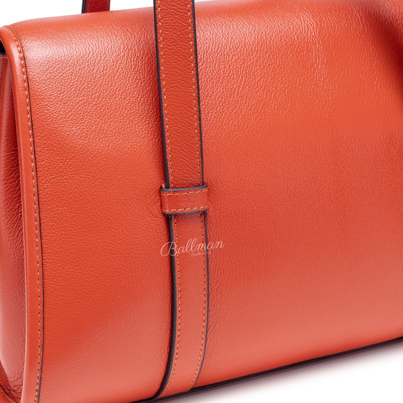 Genuine Leather Flap Shoulder Bag, Long Thin Straps Tag Decoration For Daily Use 8108-33#| Custom Logo ODM OEM Wholesale
