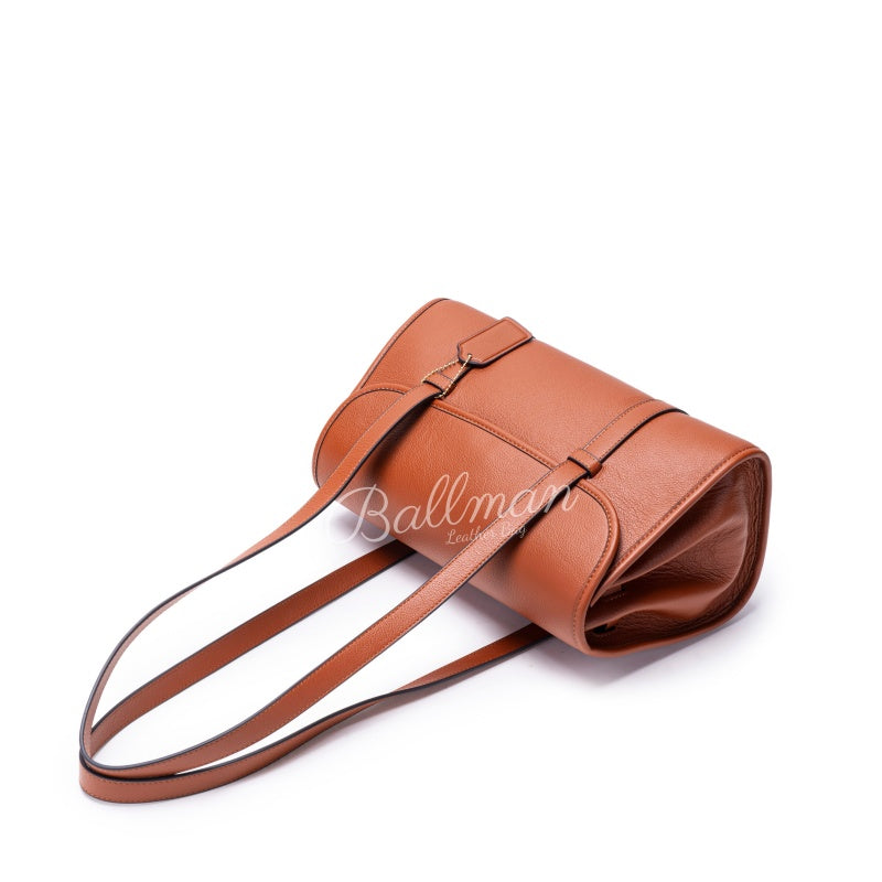 Genuine Leather Flap Shoulder Bag, Long Thin Straps Tag Decoration For Daily Use 8108-33#| Custom Logo ODM OEM Wholesale
