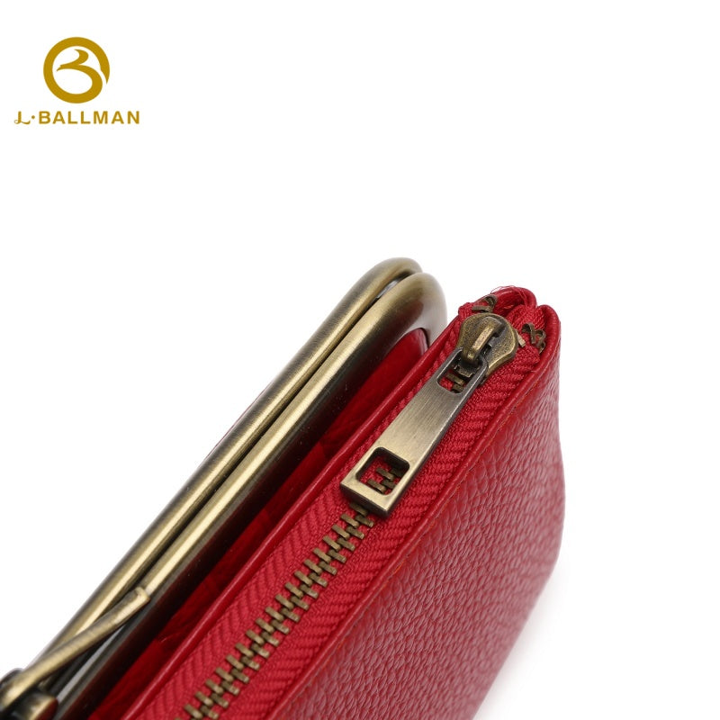 Long Leather Wallet with Metal Frame Zipper Closure Multi Card Slots ID Window Phone Pocket OEM ODM Custom Wholesale Manufacturer 1673#