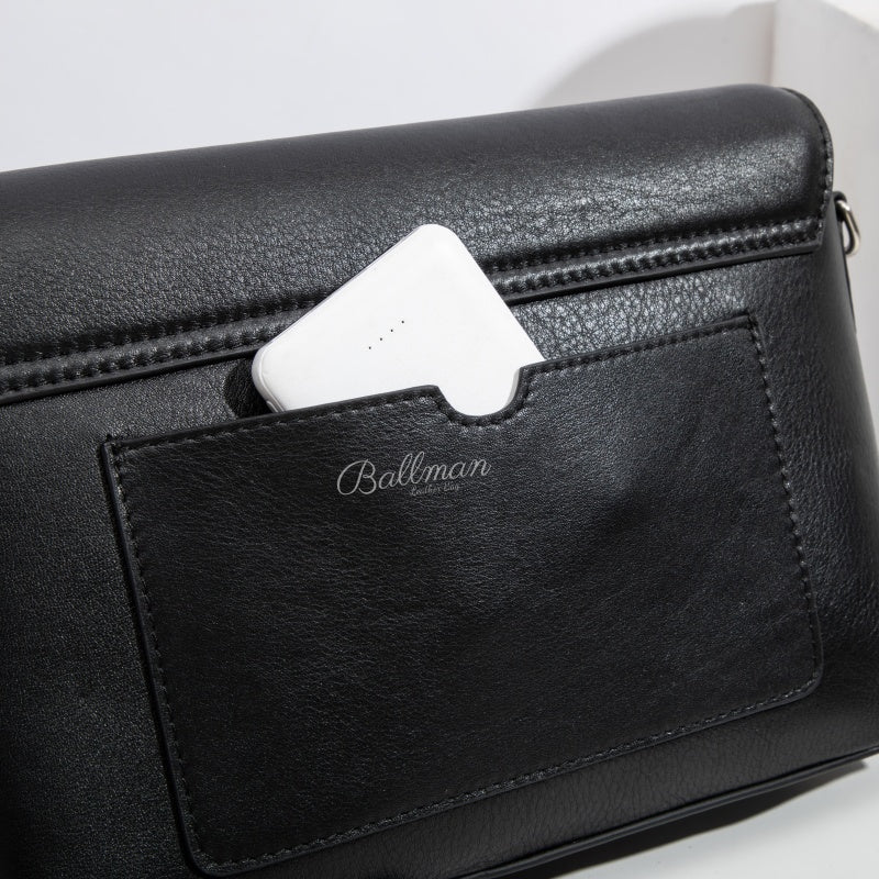 Wholesale Customizable Leather Flap Crossbody Bag Silver Square Turn Lock Dual Use Chain Strap Detachable Leather Shoulder Strap H98084