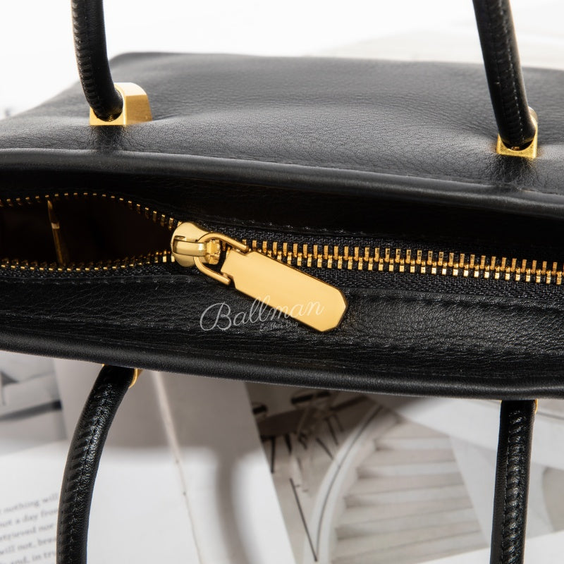 Wholesale Customizable Leather Mini Tote Handbag Dual Top Handles Detachable Crossbody Strap Gold Metal Hardware H98082