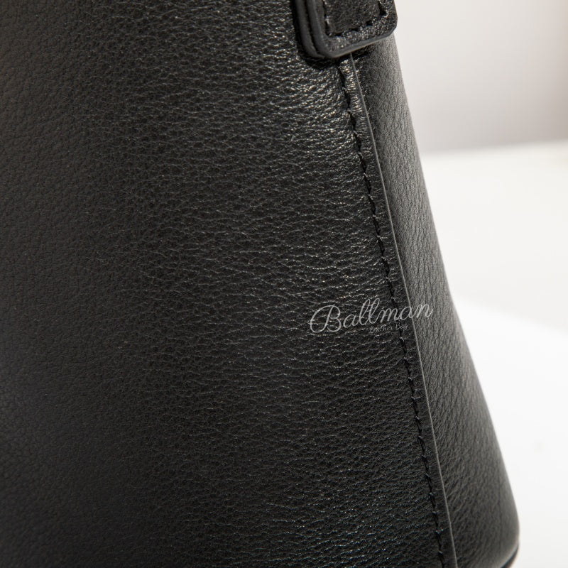 Wholesale Customizable Leather Mini Tote Handbag Dual Top Handles Detachable Crossbody Strap Gold Metal Hardware H98082