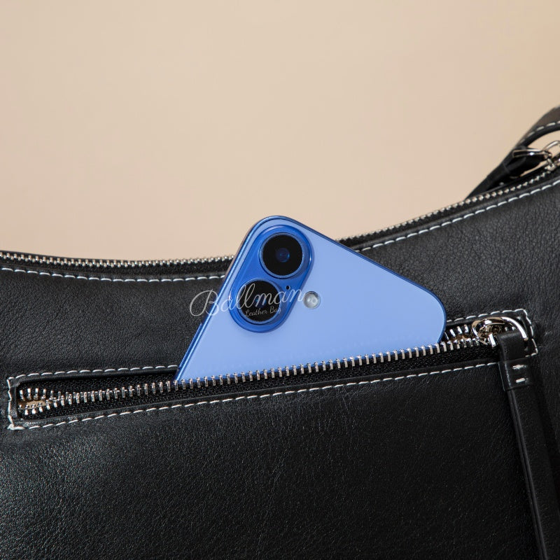 Wholesale Custom Leather Shoulder Bag Contrast Stitching Adjustable Strap Large Capacity H98093