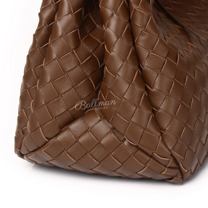 Wholesale Custom Leather Woven Hobo Bag With Matching Inner Pouch Large Capacity Top Handle XK005